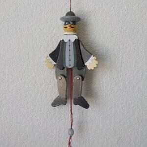 Legno Wood Men Figurine 8" Home Decor Ornament Made in Italy Travel Souvenir